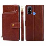 For DOOGEE X96 Pro Zipper Bag Leather Phone Case(Brown)