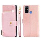 For DOOGEE X96 Pro Zipper Bag Leather Phone Case(Rose Gold)