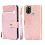 For Blackview A70 Zipper Bag Leather Phone Case(Rose Gold)