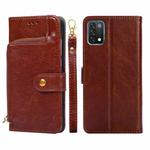 For UMIDIGI A11 Zipper Bag Leather Phone Case(Brown)