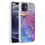 For iPhone 12 / 12 Pro 2.0mm Airbag Shockproof TPU Phone Case(Blue Purple Marble)