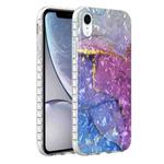 For iPhone XR 2.0mm Airbag Shockproof TPU Phone Case(Blue Purple Marble)