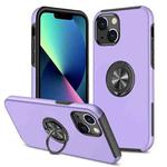 For iPhone 14 Magnetic Ring Kickstand Shockproof Phone Case (Purple)