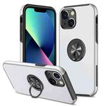 For iPhone 14 Plus Magnetic Ring Kickstand Shockproof Phone Case (Silver)