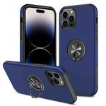 For iPhone 14 Pro Magnetic Ring Kickstand Shockproof Phone Case(Blue)