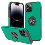 For iPhone 14 Pro Magnetic Ring Kickstand Shockproof Phone Case(Dark Green)