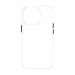 For iPhone 14 Pro Max Transparent PC Metal Button Phone Case (Transparent)