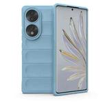 For Honor 70 5G Magic Shield TPU + Flannel Phone Case(Light Blue)