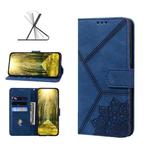 For OPPO A16 Geometric Mandala Embossed Leather Phone Case(Blue)