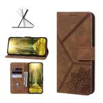 For OPPO A94 5G Geometric Mandala Embossed Leather Phone Case(Brown)