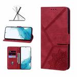 For Samsung Galaxy S22+ 5G Geometric Mandala Embossed Leather Phone Case(Red)