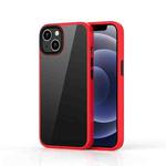 For iPhone 14 Ming Shield Hybrid Frosted Transparent Phone Case (Red)