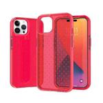 Grid Pattern Two-color TPU Phone Case For iPhone 14 Pro Max(Red)