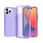 Grid Pattern Two-color TPU Phone Case For iPhone 14 Pro(Purple)