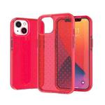 For iPhone 14 Plus Grid Pattern Two-color TPU Phone Case (Red)