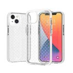 Grid Pattern Two-color TPU Phone Case For iPhone 14(White)