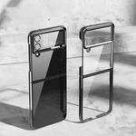 For Samsung Galaxy Z Flip4 PC Folding Electroplating Transparent Phone Case(Black)