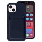 For iPhone 14 Plus TPU + Flannel Lining Card Slots Phone Case (Blue)