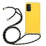 For Samsung Galaxy A13 Wheat Straw Material + TPU Protective Case with Lanyard(Yellow)