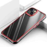 For iPhone 14 Plus TPU + Clear PC Four-corner All-inclusive Phone Case (Red)