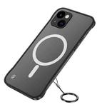 For iPhone 14 Frosted Soft Four-corner Shockproof MagSafe Phone Case (Black)