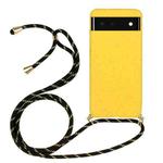For Google Pixel 6 Wheat Straw Material + TPU Protective Case with Lanyard(Yellow)