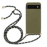 For Google Pixel 6 Wheat Straw Material + TPU Protective Case with Lanyard(Army Green)