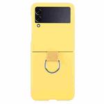 For Samsung Galaxy Z Flip4 Macaron Color Silicone Soft Phone Case(Yellow)