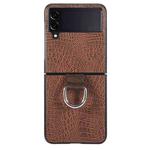 For Samsung Galaxy Z Flip3 5G Leather Shockproof Phone Case(Brown)