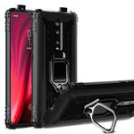 For Xiaomi 9T & 9T Pro & Redmi K20 & Redmi K20 Pro Carbon Fiber Protective Case with 360 Degree Rotating Ring Holder(Black)