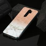 For Xiaomi Redmi Note 8 Pro Marble Pattern Soft TPU Protective Case(Rose Gold White)