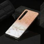 For Xiaomi Mi 10 Marble Pattern Soft TPU Protective Case(Rose Gold White)