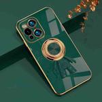 For OPPO Find X3 6D Plating Astronaut Ring Kickstand Phone Case(Night Green)