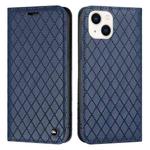 For iPhone 13 mini S11 RFID Diamond Lattice Flip Leather Phone Case (Blue)