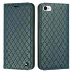 For iPhone SE 2022 / SE 2020 / 8 / 7 S11 RFID Diamond Lattice Flip Leather Phone Case(Green)