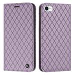 For iPhone SE 2022 / SE 2020 / 8 / 7 S11 RFID Diamond Lattice Flip Leather Phone Case(Purple)