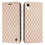 For iPhone XR S11 RFID Diamond Lattice Flip Leather Phone Case(Light Pink)