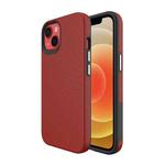 For iPhone 14 Plus Triangle Armor Texture Phone Case (Red)