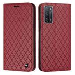 For OPPO A55 5G / A16 S11 RFID Diamond Lattice Flip Leather Phone Case(Red)