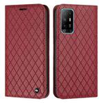 For OPPO A94 4G / A94 5G / A95 5G S11 RFID Diamond Lattice Flip Leather Phone Case(Red)