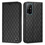 For OPPO A94 4G / A94 5G / A95 5G S11 RFID Diamond Lattice Flip Leather Phone Case(Black)