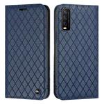 For vivo Y20 / Y20i / Y20s / Y12a S11 RFID Diamond Lattice Flip Leather Phone Case(Blue)