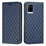 For vivo Y21 / Y33s / Y21s S11 RFID Diamond Lattice Flip Leather Phone Case(Blue)