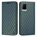 For vivo Y21 / Y33s / Y21s S11 RFID Diamond Lattice Flip Leather Phone Case(Green)