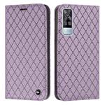 For vivo Y51s / Y51a / Y51 2020 S11 RFID Diamond Lattice Flip Leather Phone Case(Purple)