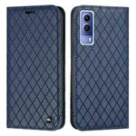 For vivo Y72 5G / Y53s / Y52 5G S11 RFID Diamond Lattice Flip Leather Phone Case(Blue)