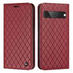 For Google Pixel 7 S11 RFID Diamond Lattice Flip Leather Phone Case(Red)