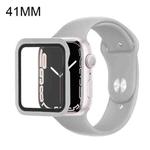 For Apple Watch Series 7 41mm Silicone Watch Band Case with Screen Film Set(Grey)