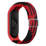 For Xiaomi Mi Band 7 Adjustable Nylon Braided Elasticity Watch Band(Red Black)