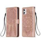 For iPhone 11 Dream Catcher Printing Horizontal Flip Leather Case with Holder & Card Slots & Wallet & Lanyard(Rose Gold)